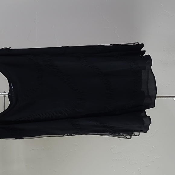 French Collection black skirt with sheer black intricate fabric overlay - Picture 2 of 10